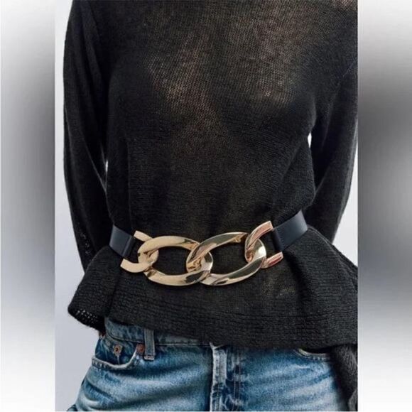 NWT ZARA LINKED BUCKLE BELT Sz 30 - Picture 4 of 12